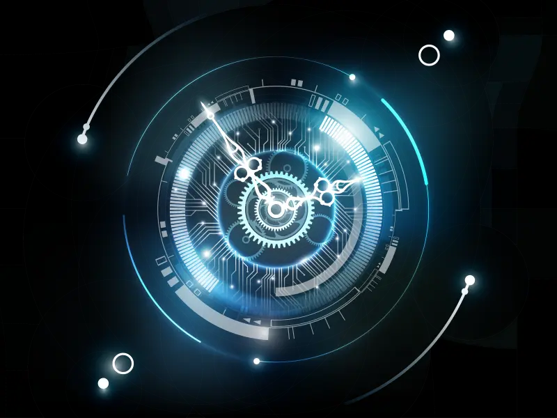 Imagem ilustrativa de um relógio tecnológico
