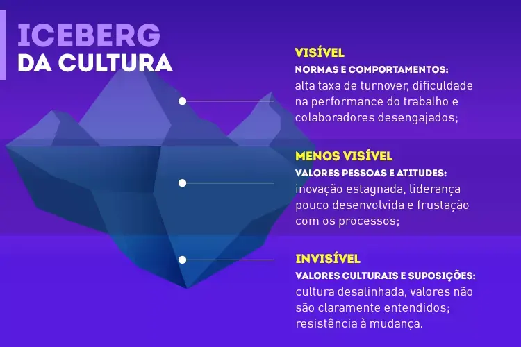 Níveis da cultura organizacional iceberg