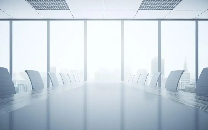 Imagem de uma sala de reunião vazia